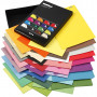 Color Bar Card, assorted colours, A4, 210x297 mm, 250 g, 10 sheet/ 16 pack