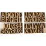 Wooden Letters, Numbers And Symbols, H: 8 cm, thickness 1,5 cm, 240 pc/ 1 pack