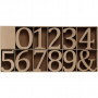 Wooden Letters, Numbers And Symbols, H: 8 cm, thickness 1,5 cm, 240 pc/ 240 pack