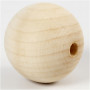 Wooden Bead, D 50 mm, hole size 8 mm, 4 pc/ 1 pack