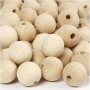 Wooden Bead, D: 20 mm, hole size 4 mm, 200 pcs, china berry
