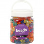 Novelty Shape Beads, assorted colours, size 25 mm, hole size 4 mm, 700 ml/ 1 tub
