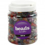 Faceted Bead Mix, size 10-12-16 mm, hole size 1-2.5 mm, 700 ml, asstd colours