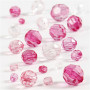 Faceted Bead Mix, pink (081), size 4-12 mm, hole size 1-2,5 mm, 250 g/ 1 pack