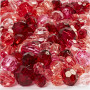 Faceted Bead Mix, red harmony, size 4-12 mm, hole size 1-2,5 mm, 250 g/ 1 pack
