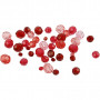 Faceted Bead Mix, red harmony, size 4-12 mm, hole size 1-2,5 mm, 250 g/ 1 pack