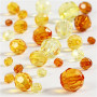 Faceted Bead Mix, yellow (32227), size 4-12 mm, hole size 1-2,5 mm, 250 g/ 1 pack