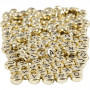 Letter Beads, gold, D 7 mm, hole size 1,2 mm, 165 g/ 1 pack