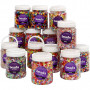 Plastic Beads, assorted colours, size 6-15 mm, hole size 1,5-6 mm, 16x700 ml/ 1 pack