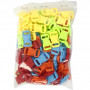 Click Clasp, assorted colours, L: 29 mm, W: 15 mm, hole size 3x11 mm, 100 pc/ 100 pack