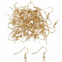 French Ear Wires, L: 18 mm, 100 pcs, gold-plated