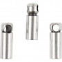 End Caps, silver-plated, L: 8 mm, dia. 2 mm, 10 pc/ 1 pack