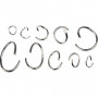 Oval & Round Jump Rings - Assortment, silver-plated, 800 asstd./ 1 pack