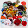 Faceted Bead Mix, size 3-15 mm, hole size 0.5-1.5 mm, 400 g, asstd colours