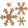 Snowflake, natural, D 3+5+8+10 cm, 350 g, 16 pc/ 1 pack