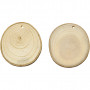 Wooden Discs, D: 4-7 cm, thickness 5 mm, 25 pcs