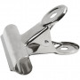 Metal Bulldog Clip, silver, W: 7,5 cm, 6 pc/ 1 pack