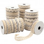 Decorative Ribbon, cream, W: 6-18 mm, 0.90 m/ 56 pack