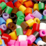 Fuse Beads, standard colours, size 5x5 mm, hole size 2,5 mm, medium, 20000 asstd./ 1 bucket