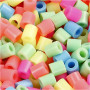 Fuse Beads, pastel colours, size 5x5 mm, hole size 2,5 mm, medium, 20000 asstd./ 1 bucket