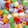 Fuse Beads, mother of pearl colours, size 5x5 mm, hole size 2,5 mm, medium, 20000 asstd./ 1 bucket
