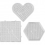 Peg Board, clear, hearts, hexagons, squares, size 15x15-17,5x17,5 cm, JUMBO, 6 pc/ 6 pack