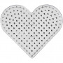 Bead plate, transparent, heart, JUMBO, 5 pcs./ 1 pk.