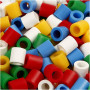 Fuse Beads, standard colours, size 10x10 mm, hole size 5,5 mm, JUMBO, 2450 asstd./ 1 pack