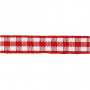 Checked Ribbon, red/white, W: 6 mm, 50 m/ 1 roll