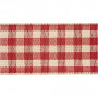 Checked Ribbon, antique red/white, W: 20 mm, 25 m/ 1 roll