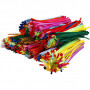 Pipe Cleaners, assorted colours, L: 30 cm, thickness 4+6+9 mm, 700 asstd./ 1 pack