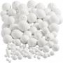Compressed Cotton Balls, white, dia. 12+15+20+30+40+50 mm, 240 pc/ 1 pack