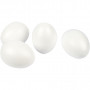 Polystyrene Eggs, H: 10 cm, 25 pcs, white