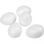 Polystyrene Eggs, H: 8 cm, 50 pcs, white