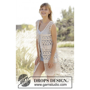 Summer Bliss Vest by DROPS Design - Crochet Vest Pattern size S - XXXL