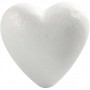 Heart, white, H: 8 cm, D: 4,5 cm, 50 pc/ 1 pack