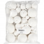 Compressed Cotton Ball, D: 12+15+20+30+40+50 mm, 42 pcs, white
