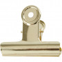 Metal Bulldog Clip, W: 7.5 cm, 6 pcs, brass