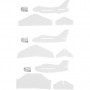 Airplanes, L: 11.5-19 cm, W: 11-17.5 cm, 50 pcs, white