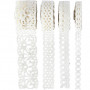 Paper Lace Borders, white, W: 8-23 mm, 2 m/ 4 pack