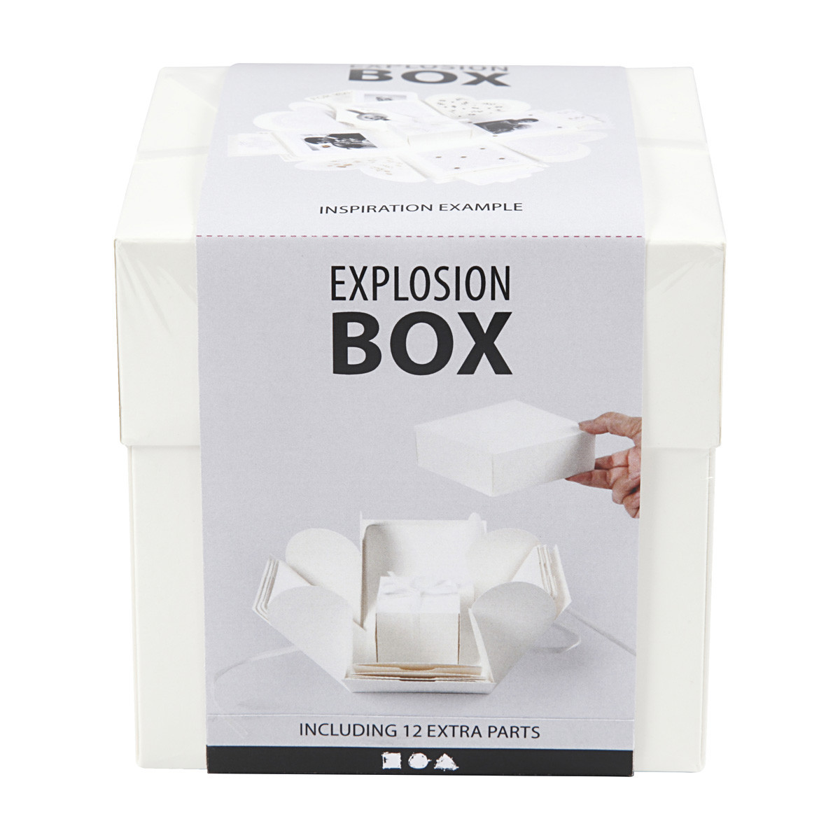 Explosion box, size 7x7x7,5+12x12x12 cm, black, 1 pc