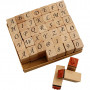 Wooden Stamps Set, size 13x13 mm, H: 32 mm, 42 mixed