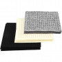Craft Felt with Holes, black, grey, off-white, size 20x20 cm, thickness 3 mm, 3x4 sheet/ 1 pack