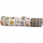 Washi Tape, W: 15+25 mm, L: 3+5 m, 9 rolls