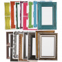 Frames, assorted colours, size 26,2x18,5 cm, 64 ass sheets/ 1 pack