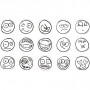 Deco Art Stamps, smiley, H: 26 mm, D 20 mm, 15 pc/ 1 pack
