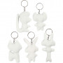 Fabric Figures with key rings, H: 6-10 cm, 5 pc/ 1 pack