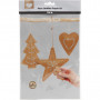 Faux Leather Christmas Ornaments, natural, thickness 0,55 mm, 1 set