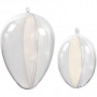 Egg-Shaped Baubles to Decorate, H: 6,3+9 cm, 25 pc/ 1 pack