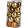 Christmas Ornaments, golden, D 6 cm, 20 pc/ 1 pack